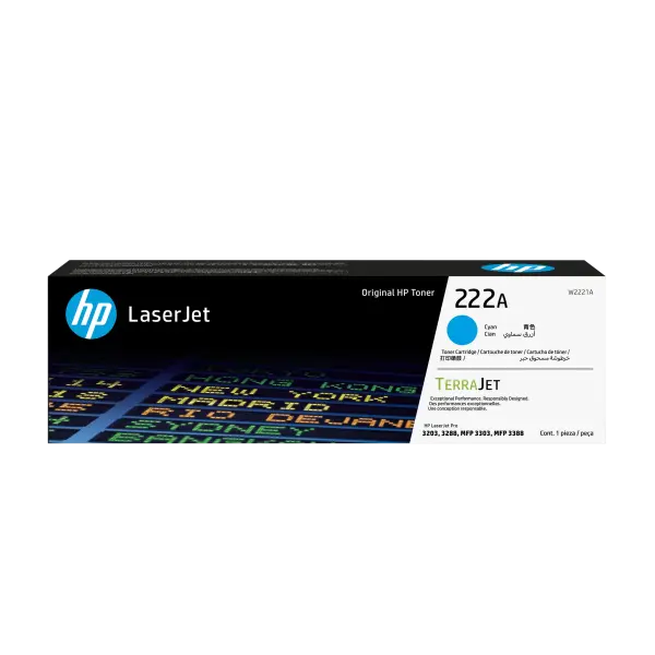 HP 222A Cyan Original LaserJet Toner Cartridge (W2221A)